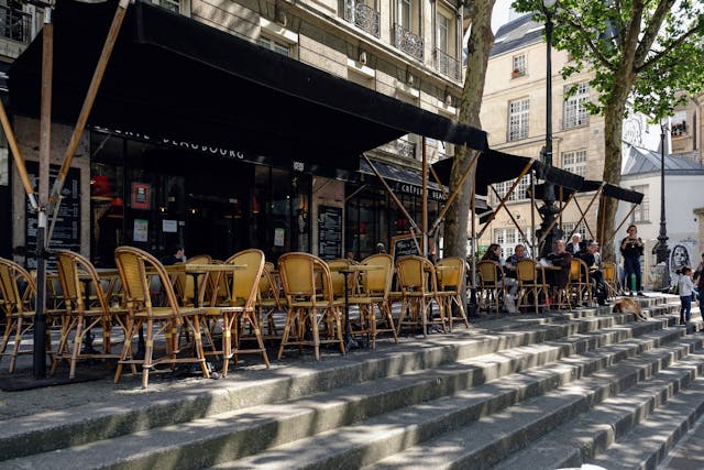 Schaduw op het terras door overkapping