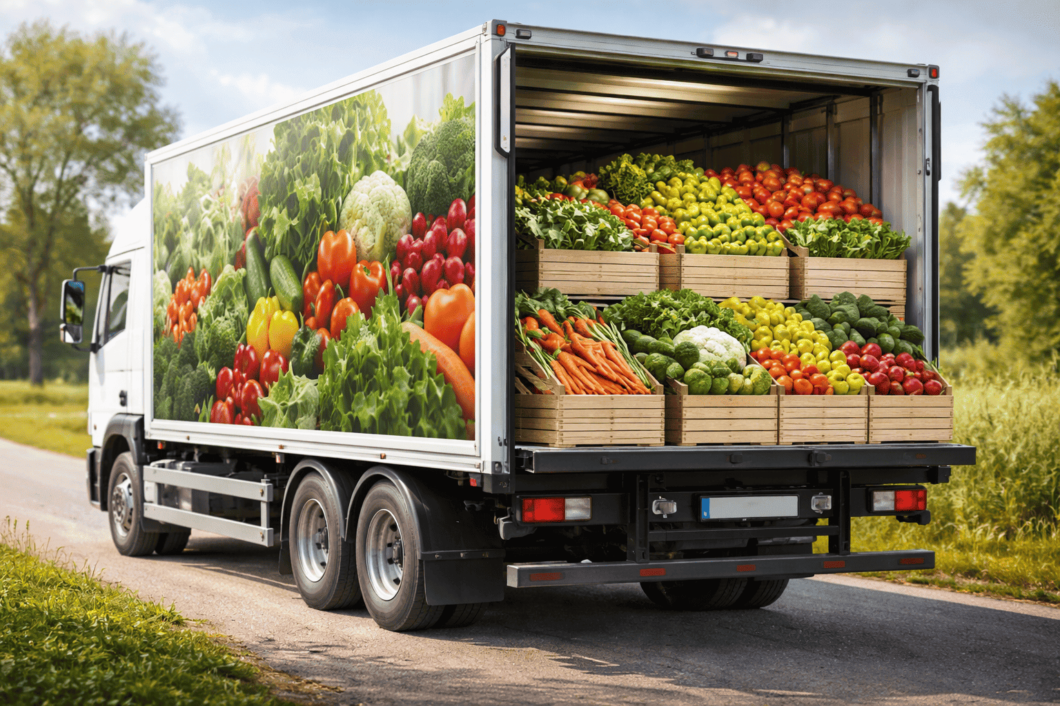 vrachtwagen met groente